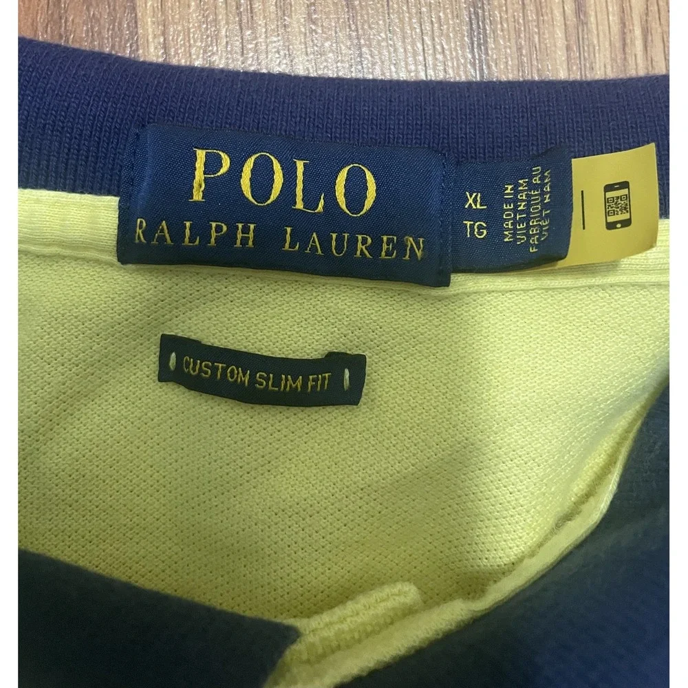 Polo Ralph Lauren Polo Mens Extra Large Custom Slim Fit RLPC Player 2 Yellow
